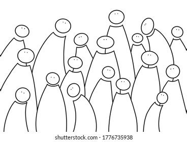 Stylized Drawing Group People Stock Illustration 1776735938 | Shutterstock