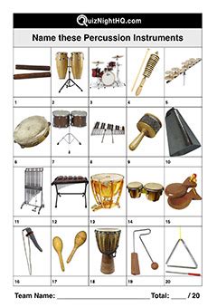 Musical Instruments 003 – Percussion – QuizNightHQ