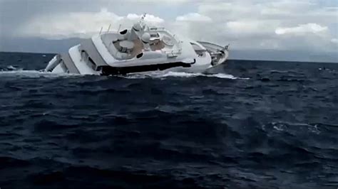 Watch Superyacht Sinking off Italian Coast After Crew Members Escape