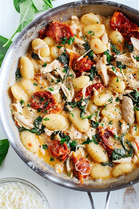 Let's Gather in the Kitchen: One Skillet Sun Dried Tomato Chicken & Gnocchi