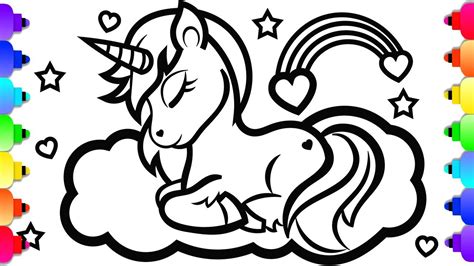 GLITTER Unicorn Coloring and Drawing 💜💙💚💛💗 GLITTER Unicorn Coloring Page - YouTube