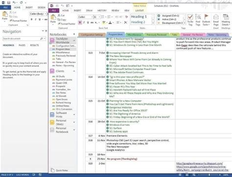 Onenote Project Management Templates Free