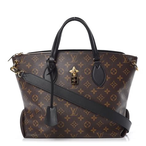 LOUIS VUITTON Monogram Flower Zipped Tote MM Black 341024