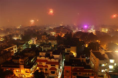 fireworks over Chennai-city-on-Diwali-night-India | India images, City view, India