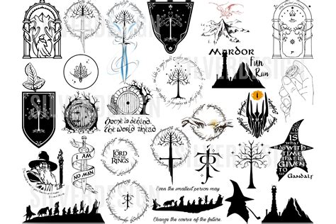 Lord of the Rings SVG Clipart Bundle Cut File for Cricut Digital Downloads Instant Download LOTR ...