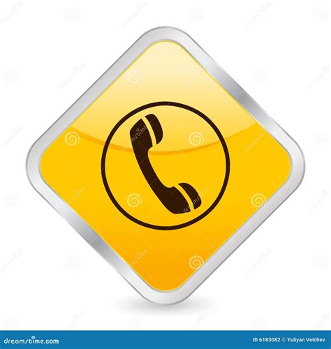 Phone yellow square icon stock vector. Illustration of menu - 6183082