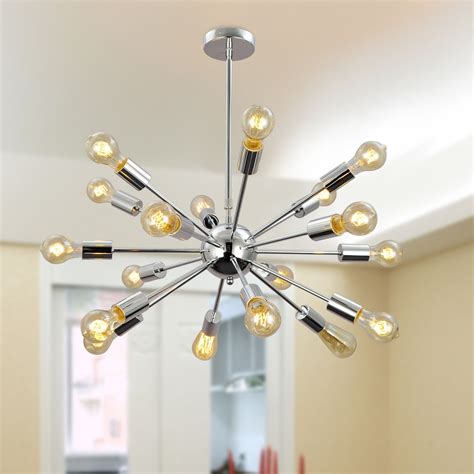 UNITARY BRAND Morden Metal Large Chandelier With 18 Lights Chrome or ...