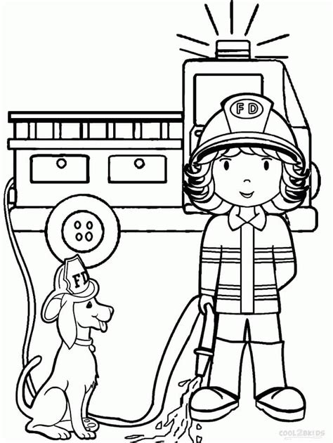 Firefighter Coloring Page - Free Printable Coloring Pages for Kids