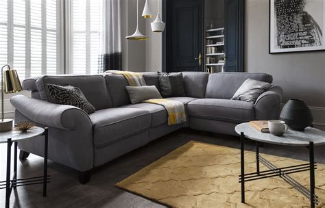 Large Comfy Grey Corner Sofa - AngelPerl