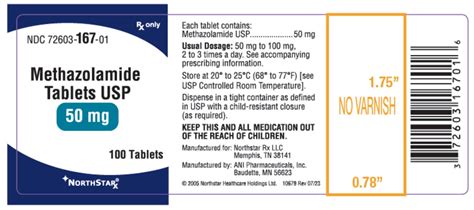 Methazolamide Tablets USP Rx only