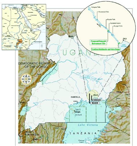 1. Map of Uganda and localisation of the Bujagali Hydro-Power Dam.... | Download Scientific Diagram