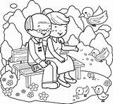 Park Bench Coloring Pages sketch template