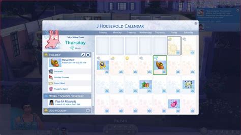 Calendar Overview - Sims 4 Seasons Guide