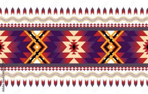 Geometric Ethnic pattern vector. African, American, Mexican, Western Aztec motif striped and ...