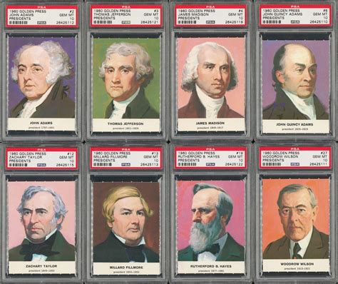 Lot Detail - 1960 Golden Press "Presidents" Complete Set (33) - #2 on the PSA Set Registry!