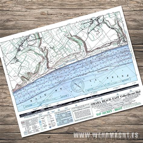 US Military Map - Omaha Beach-East - April 1944