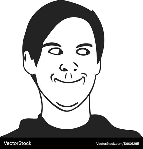 Troll guy meme face for any design Royalty Free Vector Image