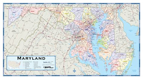 Maryland Counties Wall Map | Maps.com.com