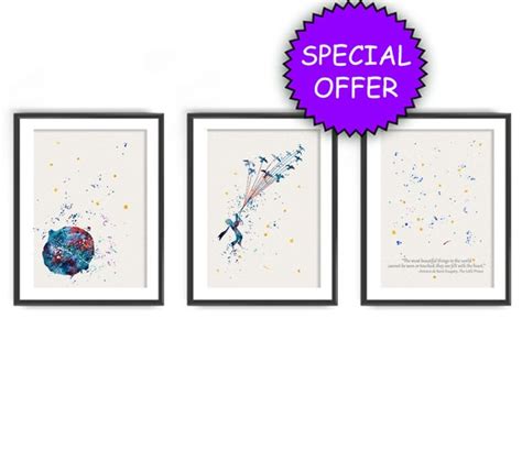 THE LITTLE PRINCE Watercolor Art Print Pack N1 Le by oinkartprints