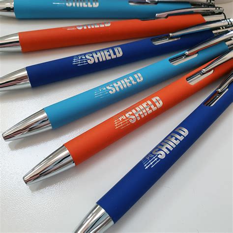 Logo Printed Pens | Soft Feel Pens Mirror Finish Engraved | MyEventBits.com