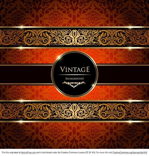 Gold Damask Vintage Background Vector