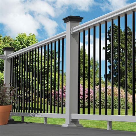 8 Foot Vinyl Stair Railing : Freedom Lincoln 8 Ft X 3 In X 3 Ft White Pvc Deck Rail Kit Square ...