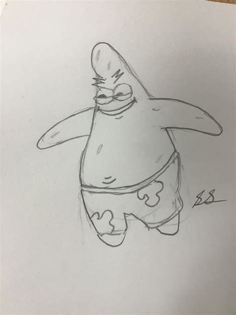 Download Patrick Star Drawing Photo | Drawing Skill