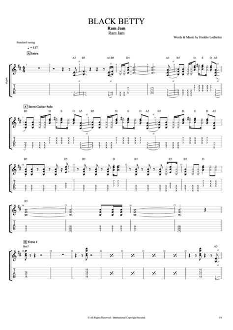 Black Betty by Ram Jam - Full Score Guitar Pro Tab | mySongBook.com