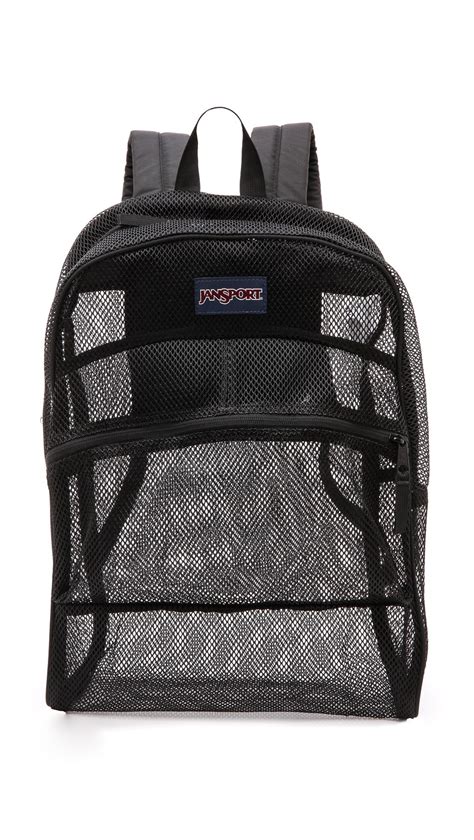 Jansport Mesh Backpack - Black in Black | Lyst