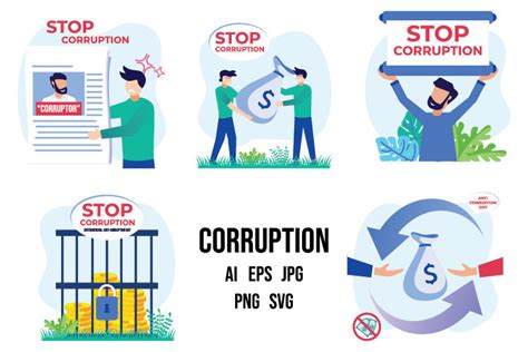 Anti Corruption Slogan Character Set Graphic by Ismunandar Rambe · Creative Fabrica