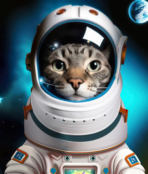 Cat Dressed As Astronaut