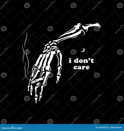 I DON`T CARE SKELETON HAND SMOKING CIGARETTE Stock Vector ...