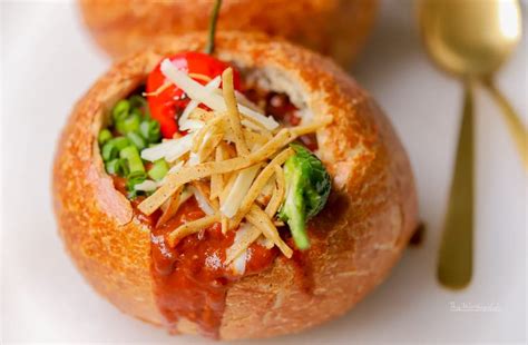 Cheesy Chili Bread Bowl + Garlicky Fried Tortillas