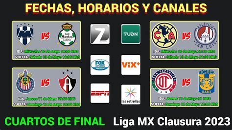 FECHAS, HORARIOS y CANALES CONFIRMADOS para los CUARTOS DE FINAL en la LIGA MX CLAUSURA 2023 ...