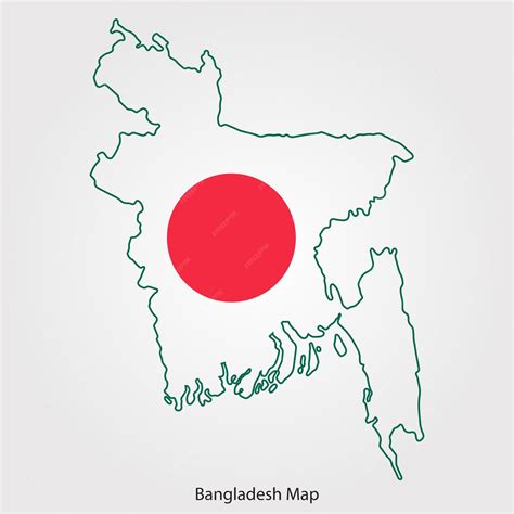 Premium Vector | Bangladesh country map with national flag