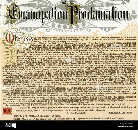 Text of the Emancipation Proclamation Stock Photo: 76391564 - Alamy