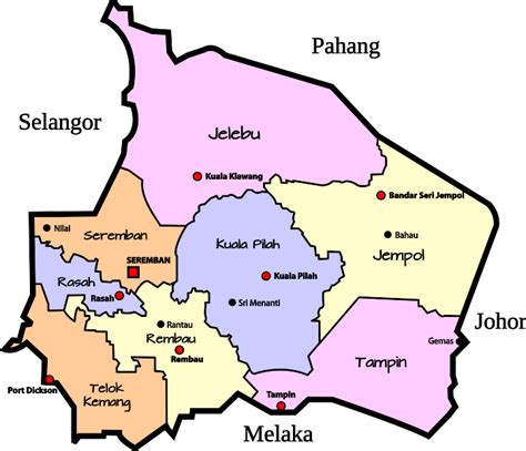 Parliamentary map of Negeri Sembilan Malaysia – PermaClipart