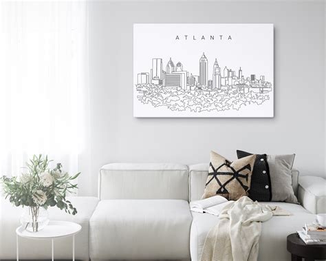 Atlanta Skyline Canvas Art Print Atlanta Canvas Wall Art | Etsy