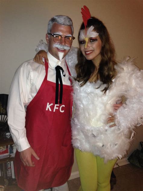 Colonel Sanders and his chicken KFC -home made couple costume !! So ...