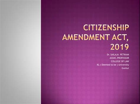 Citizenship amendment act, 2019 original | PPT