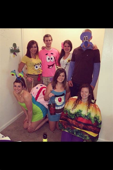 The Spongebob gang! DIY Halloween 2013 | Spongebob halloween costume ...