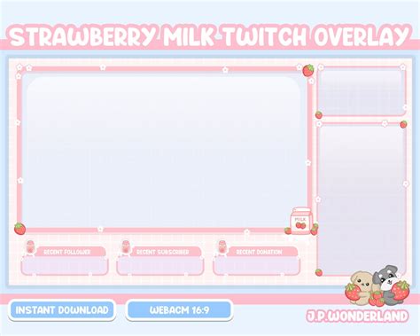 "2 designs for you to mix and match Simple and cute overlay for strawberry lovers! All elements ...