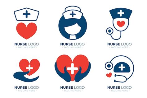 Free Vector | Flat design nurse logo template collection