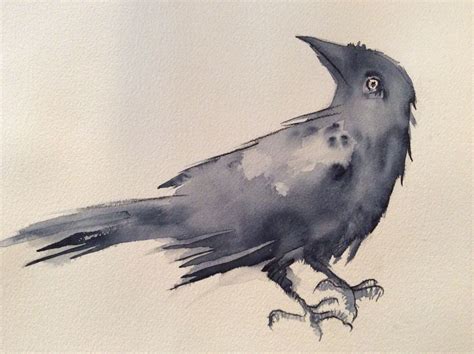 Watercolor crow | Crow art, Raven and wolf, Raven art