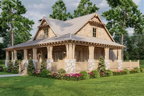 1660 Square Foot Rustic Country House Plan with Wraparound Porch and ...