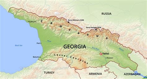 Georgia Physical Map