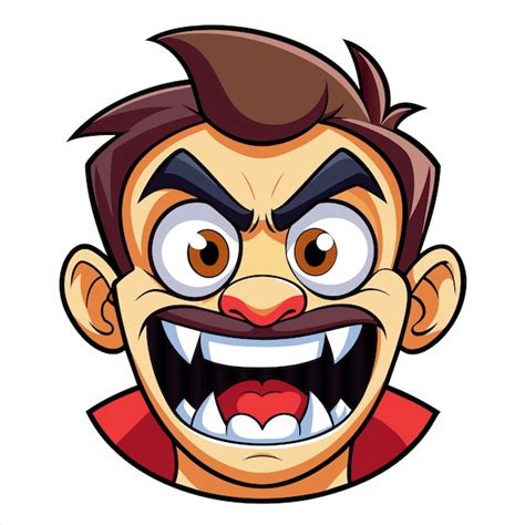 A cartoon image of a man with a big grin and a big grin | Premium AI ...