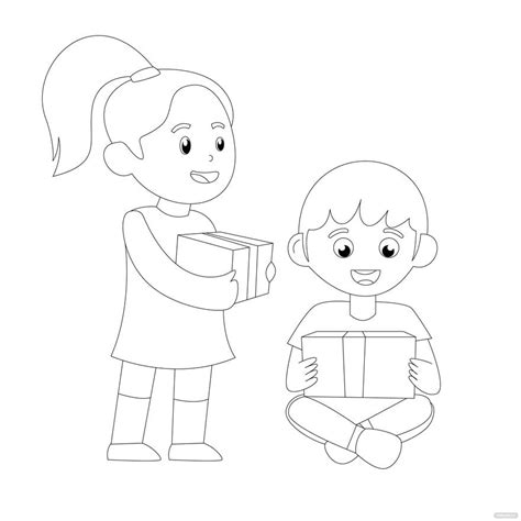 Kids Boxing Day Drawing in EPS, Illustrator, JPG, PSD, PNG, SVG ...