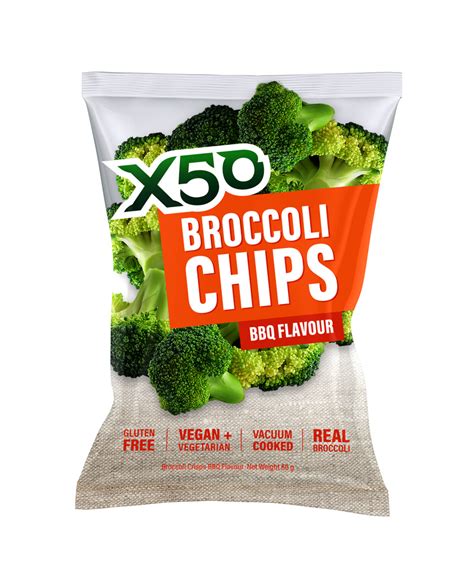 X50 Broccoli Chips BBQ 60g (pack of 10) - Health Food Direct