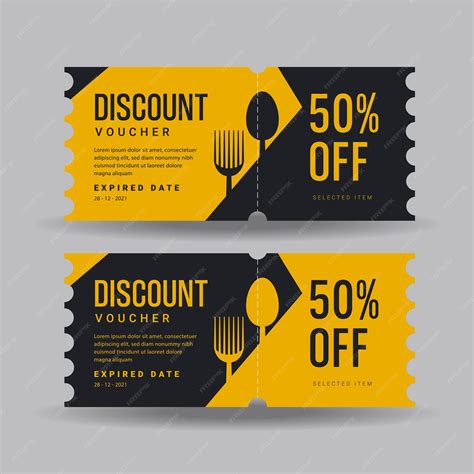 Premium Vector | Food or restaurant discount voucher template perfect for boost your evect ...